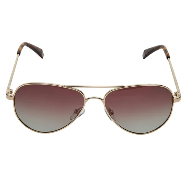 Polaroid PLD-6012/N/NEW-J5G-LA-56 Aviator Sunglasses Size -56 Gold / Brown